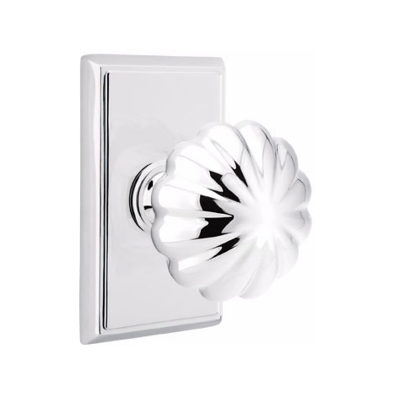 Emtek Melon Knob With Rectangular Rosette