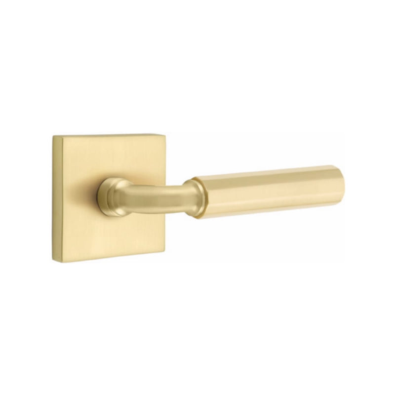 Emtek Select R-BAR Faceted Lever Concealed Screws with Square Rosette