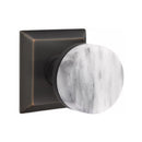 Emtek Select Conical White Marble Knob with Quincy Rosette