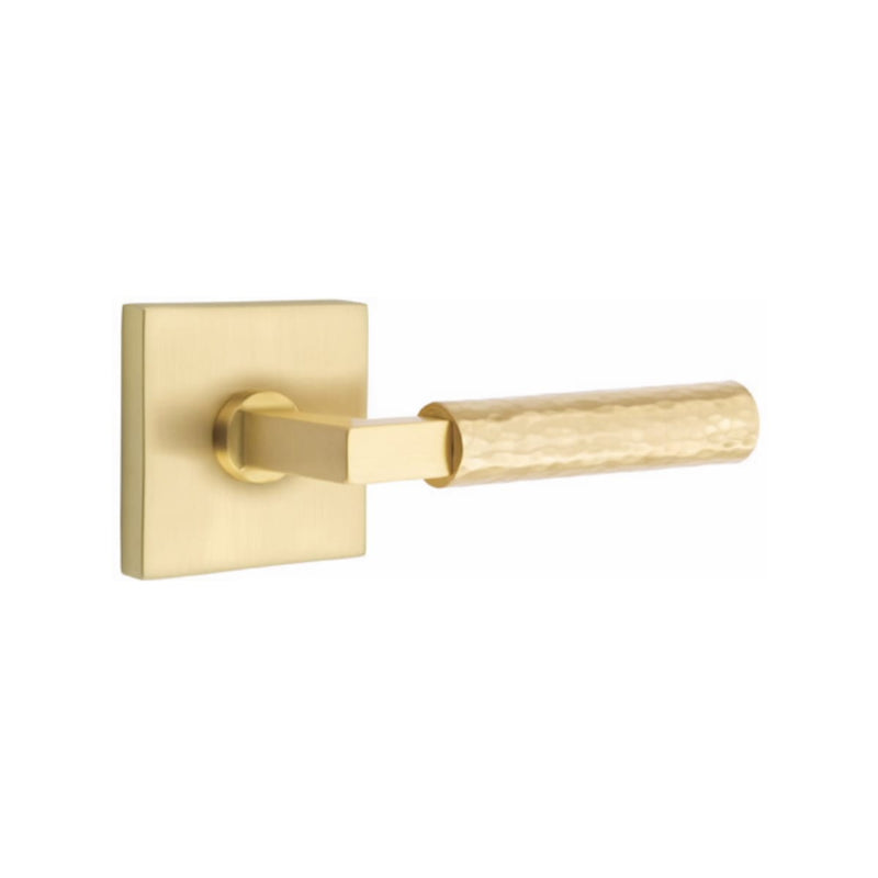 Emtek Select L-Square Hammered Lever Concealed Screws with Square Rosette