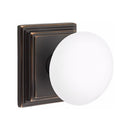 Emtek Brass Rosette Ice White Knob Concealed Screws With Wilshire Rosette