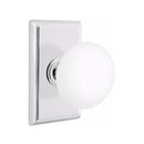 Emtek Brass Rosette Ice White Knob With Rectangular Rosette
