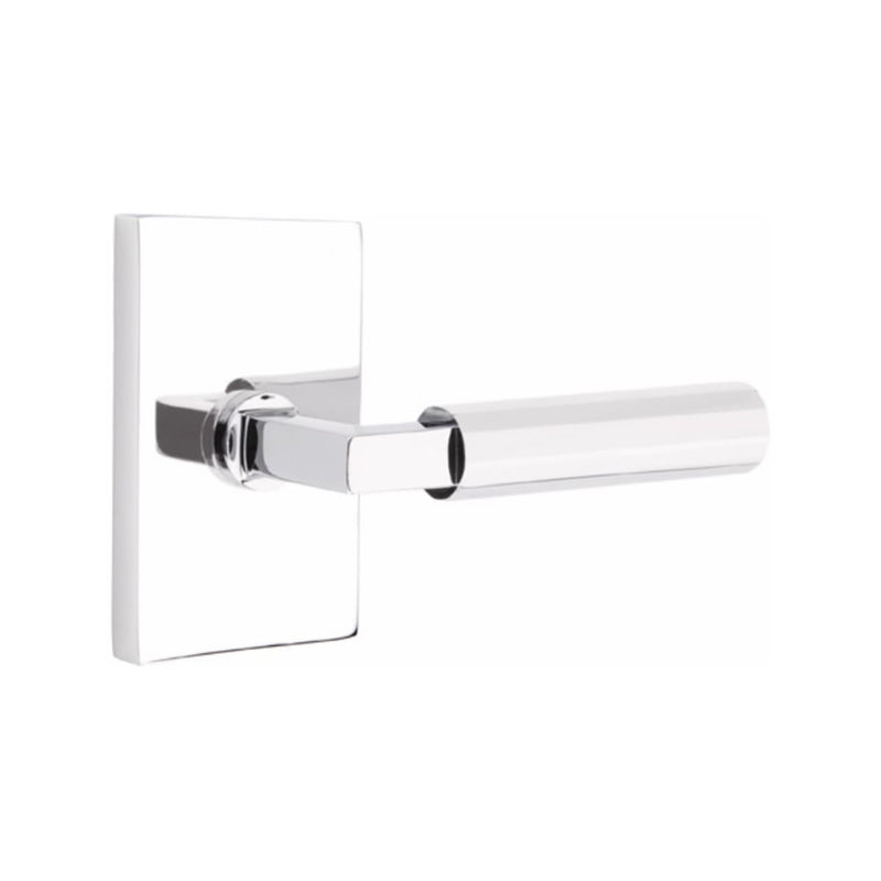 Emtek Select L-Square Faceted Lever with Modern Rectangular Rosette