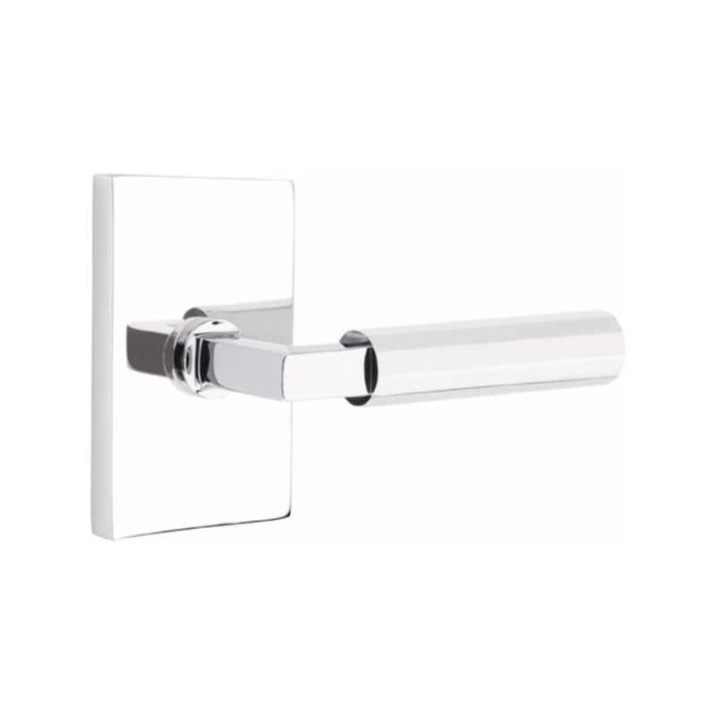 Emtek Select L-Square Faceted Lever Concealed Screws with Modern Rectangular Rosette