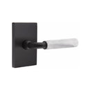 Emtek Select R-BAR White Marble Lever with Modern Rectangular Rosette