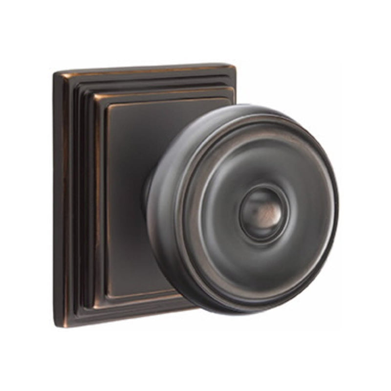 Emtek Waverly Knob Concealed Screws With Wilshire Rosette