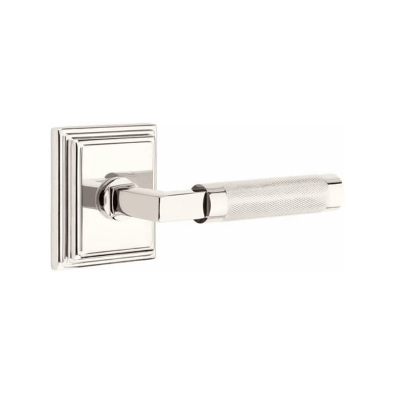 Emtek Select L-Square Knurled Lever with Wilshire Rosette