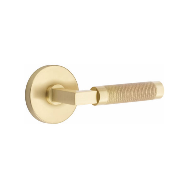 Emtek Select L-Square Knurled Lever Concealed Screws with Disk Rosette