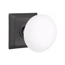 Emtek Brass Rosette Ice White Knob With Quincy Rosette