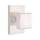Emtek Square Knob Concealed Screws with Modern Rectangular Rosette