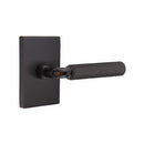 Emtek Select R-BAR Straight Knurled Lever Concealed Screws with Modern Rectangular Rosette