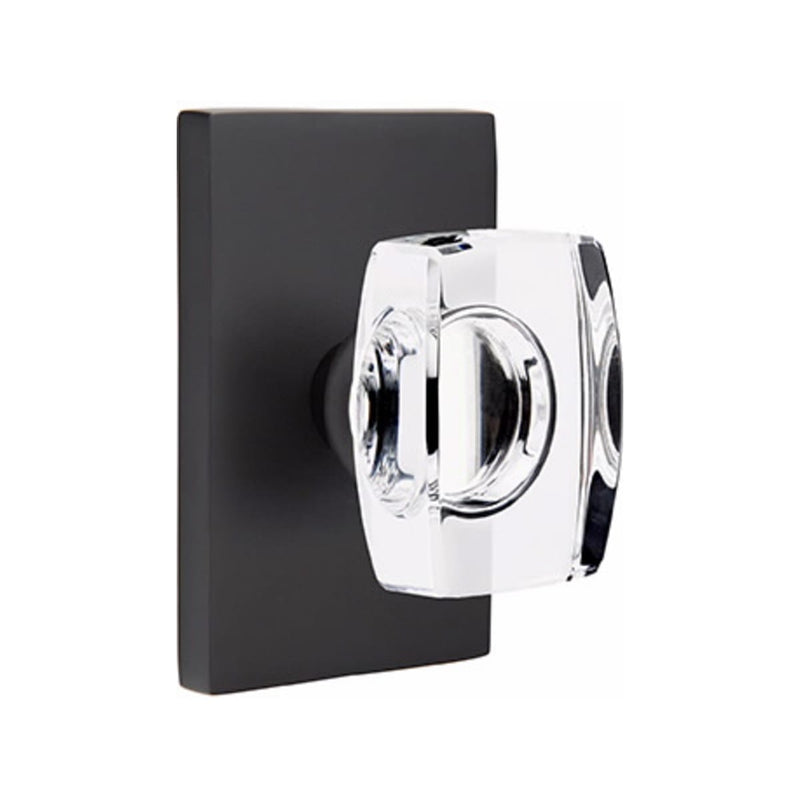 Emtek Windsor Knob Concealed Screws with Modern Rectangular Rosette