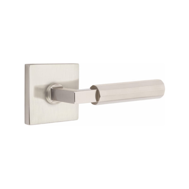 Emtek Select L-Square Faceted Lever Concealed Screws with Square Rosette