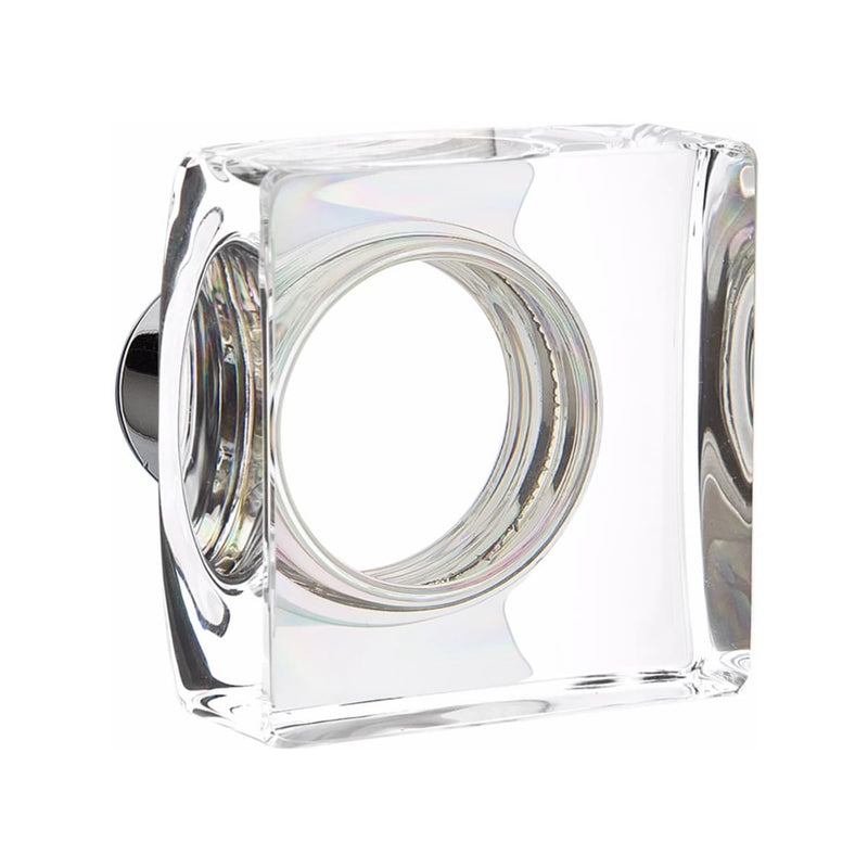Emtek F20 Function Mormont Mortise Handleset with Modern Square Glass Knob