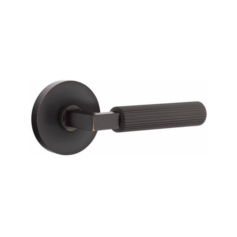 Emtek Select L-Square Straight Knurled Lever with Disk Rosette