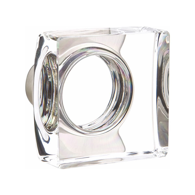 Emtek F20 Function Mormont Mortise Handleset with Modern Square Glass Knob