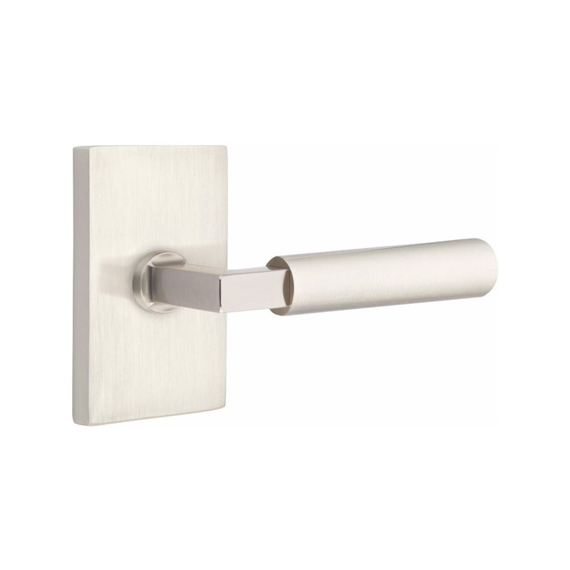 Emtek Select L-Square Smooth Lever Concealed Screws with Modern Rectangular Rosette
