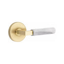 Emtek Select L-Square White Marble Lever with Disk Rosette