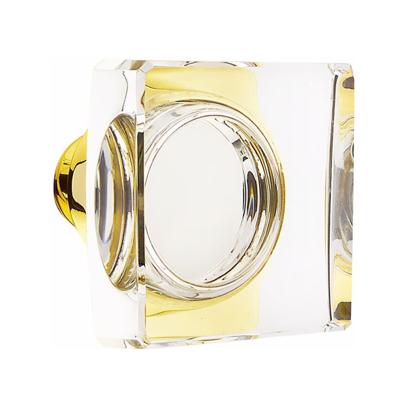 Emtek Dummy Adelaide Mortise Handleset with Modern Square Glass Knob