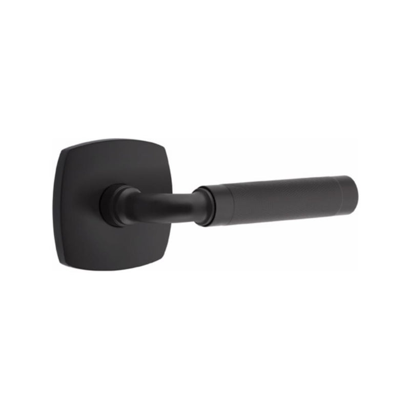 Emtek Select R-BAR Knurled Lever with Urban Modern Rosette