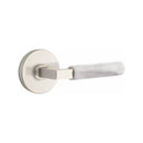 Emtek Select L-Square White Marble Lever Concealed Screws with Disk Rosette