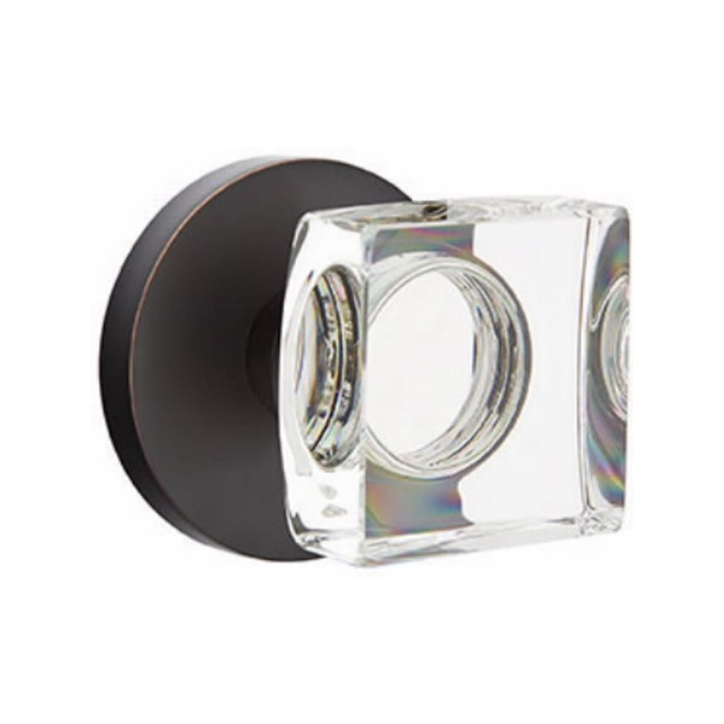 Emtek Modern Square Knob with Disk Rosette