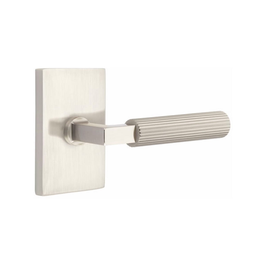 Select L-Square Faceted Lever with Modern Rectangular Rosette