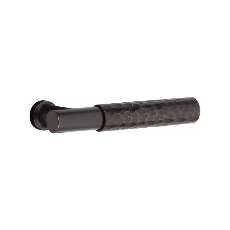 Emtek Hamden Brass Tubular Entry set with Select T-Bar Hammered Lever