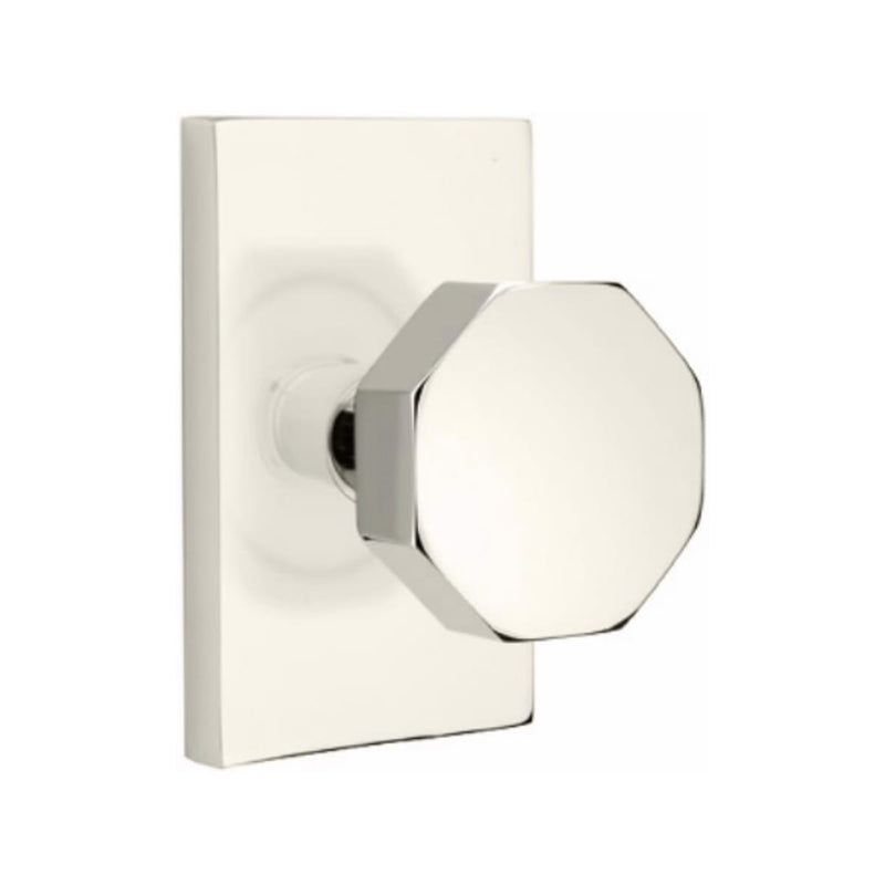 Emtek Octagon Knob with Modern Rectangular Rosette