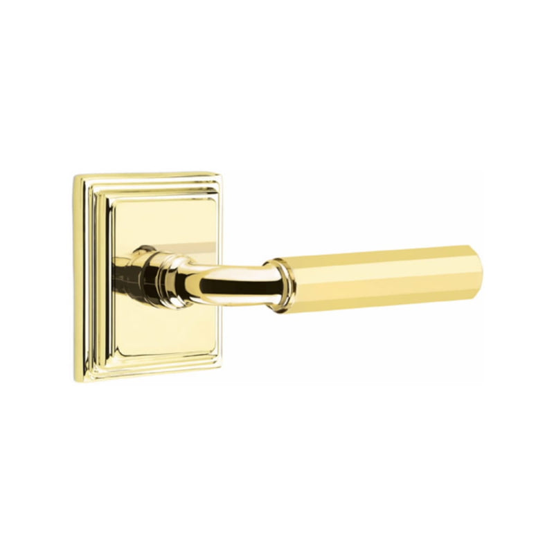 Emtek Select R-BAR Faceted Lever Concealed Screws with Wilshire Rosette