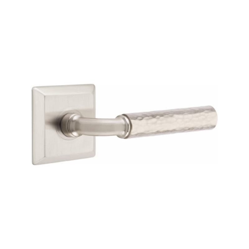 Emtek Select R-BAR Hammered Lever with Quincy Rosette