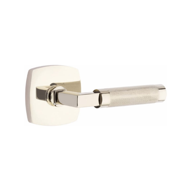 Emtek Select L-Square Knurled Lever with Urban Modern Rosette