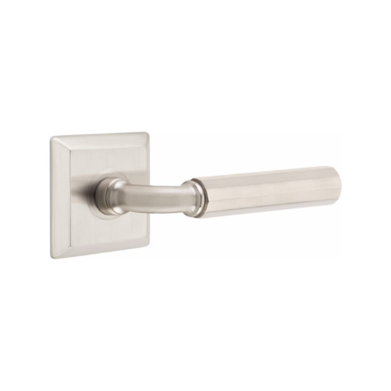 Emtek Select R-BAR Faceted Lever with Quincy Rosette