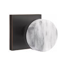 Emtek Select Conical White Marble Knob Concealed Screws with Square Rosette