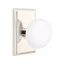 Emtek Brass Rosette Ice White Knob With Rectangular Rosette