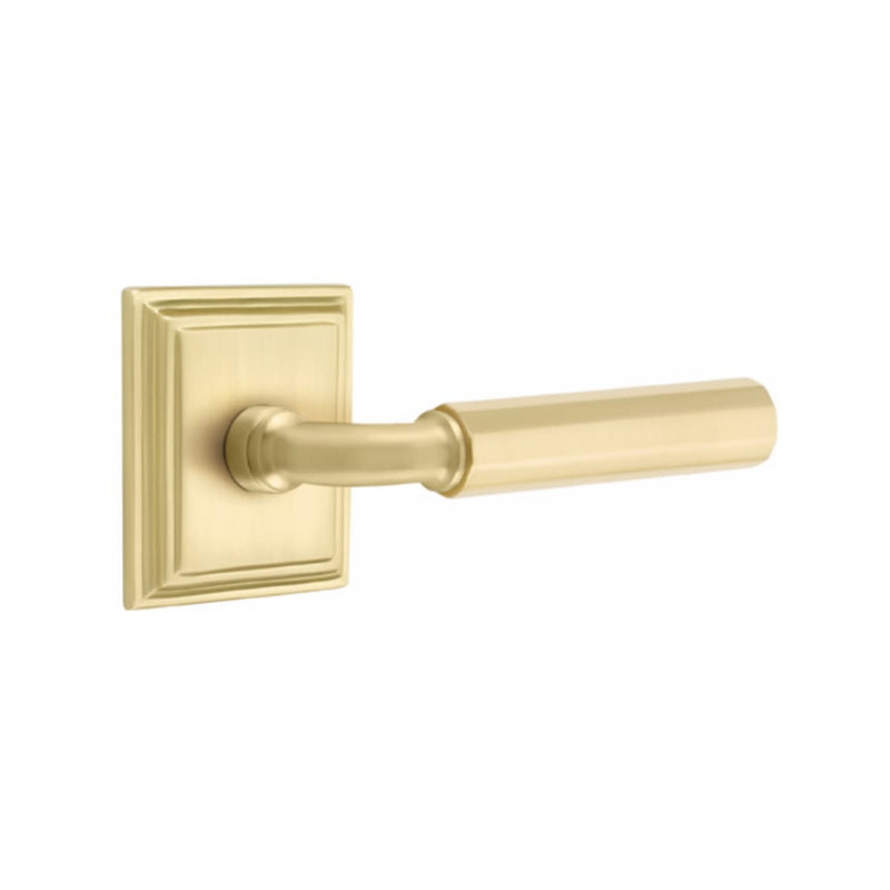 Emtek Select R-BAR Faceted Lever with Wilshire Rosette