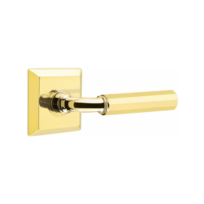 Emtek Select R-BAR Faceted Lever with Quincy Rosette