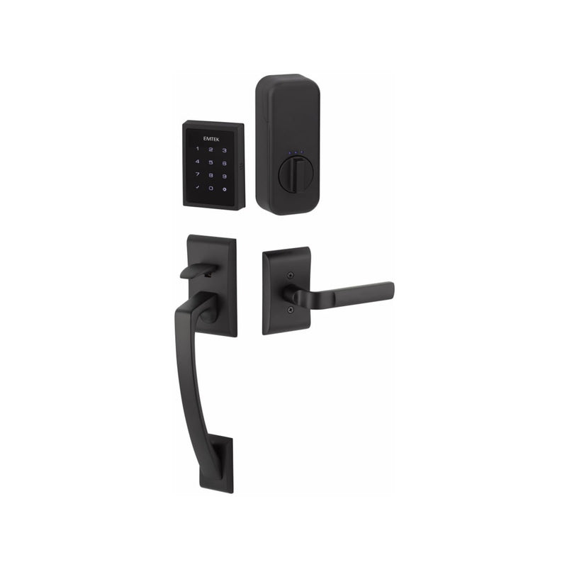 Emtek Ares EMPowered Motorized Touchscreen Keypad Handleset With Spencer Lever