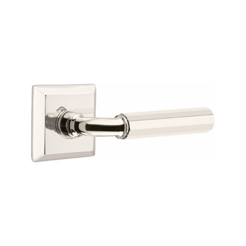 Emtek Select R-BAR Faceted Lever with Quincy Rosette