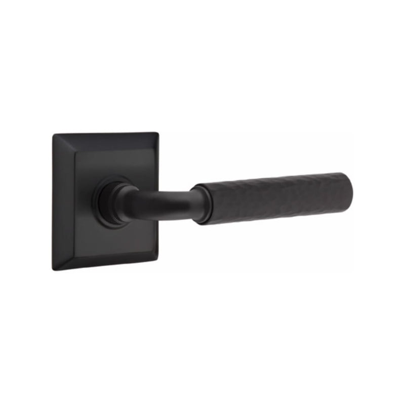Emtek Select R-BAR Hammered Lever Concealed Screws with Quincy Rosette