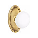 Emtek Brass Rosette Ice White Knob Concealed Screws With Oval Rosette