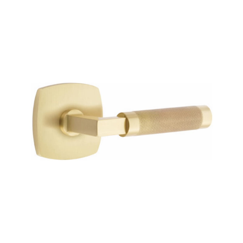 Emtek Select L-Square Knurled Lever with Urban Modern Rosette