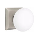 Emtek Brass Rosette Ice White Knob With Quincy Rosette