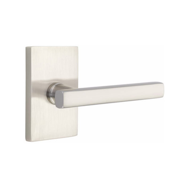 EMTEK Freestone Lever with Modern Rectangular Rosette