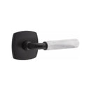 Emtek Select R-BAR White Marble Lever Concealed Screws with Urban Modern Rosette
