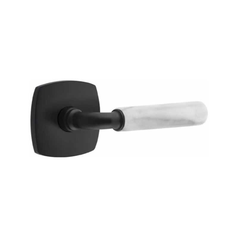 Emtek Select R-BAR White Marble Lever with Urban Modern Rosette