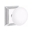 Emtek Brass Rosette Ice White Knob With Wilshire Rosette