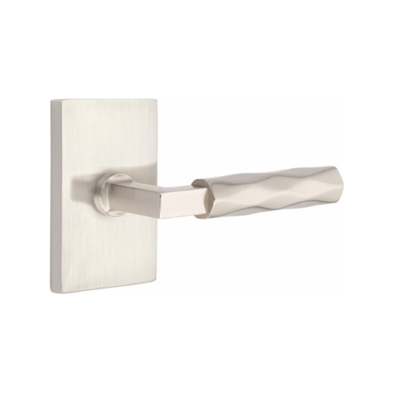 Emtek Select L-Square Tribeca Lever with Modern Rectangular Rosette