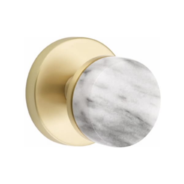 Emtek Select Conical White Marble Knob Concealed Screws with Disk Rosette