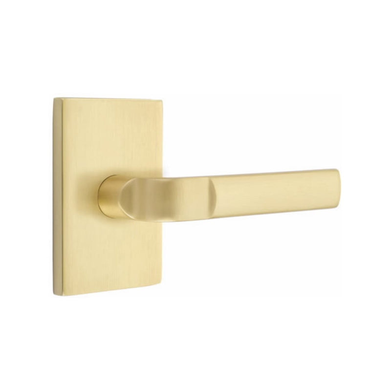 EMTEK Aston Lever with Modern Rectangular Rosette